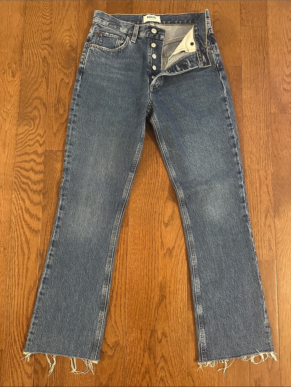 Agolde Women’s Denim Bootcut Jeans in Washed Blue